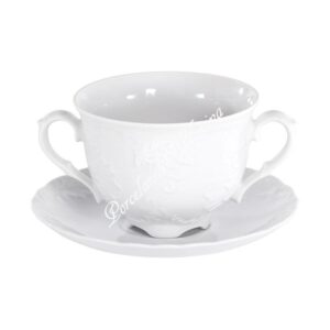 Filiżanka do bulionu 330 ml Ćmielów- Rococo Biały 0001