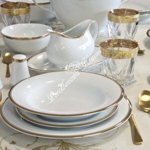 Serwis obiadowy dla 12 osób 45 el. Bogucice- Cleopatra Gold Plus 1175